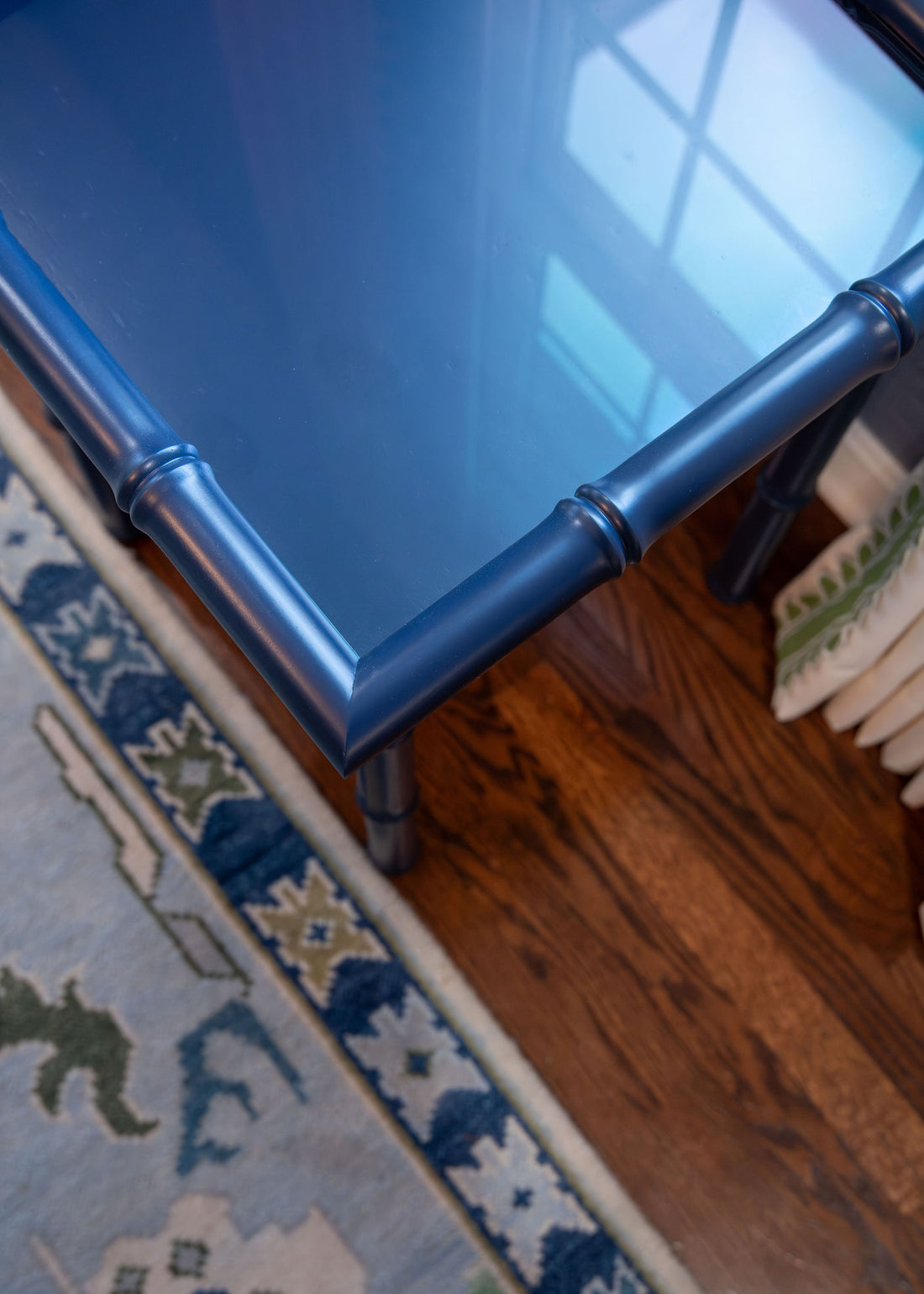 Navy Blue Bamboo Table